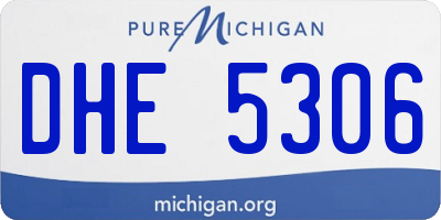 MI license plate DHE5306