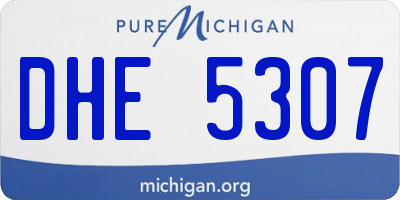 MI license plate DHE5307