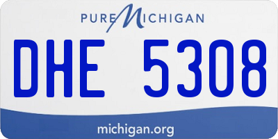 MI license plate DHE5308