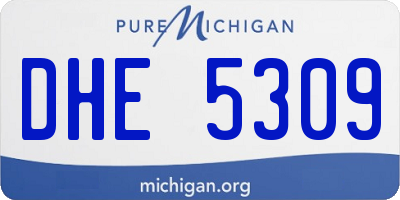 MI license plate DHE5309