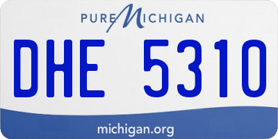 MI license plate DHE5310