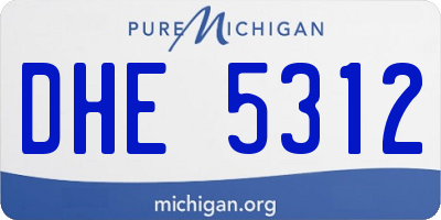 MI license plate DHE5312