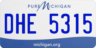 MI license plate DHE5315