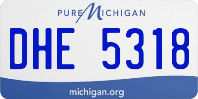 MI license plate DHE5318