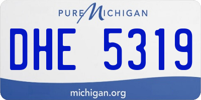 MI license plate DHE5319