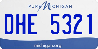 MI license plate DHE5321