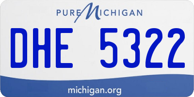 MI license plate DHE5322