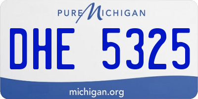 MI license plate DHE5325