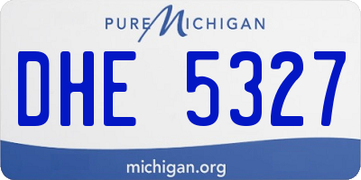 MI license plate DHE5327