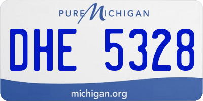MI license plate DHE5328