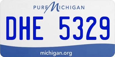 MI license plate DHE5329