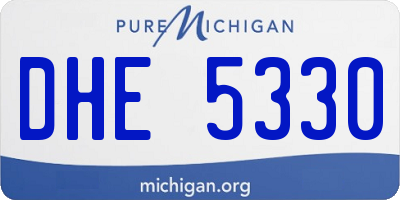 MI license plate DHE5330
