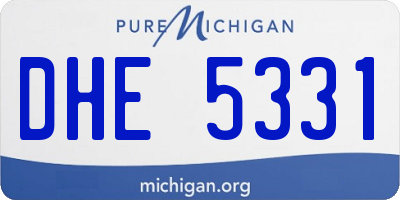 MI license plate DHE5331