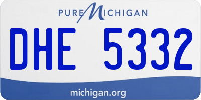 MI license plate DHE5332