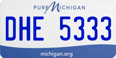 MI license plate DHE5333