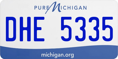 MI license plate DHE5335