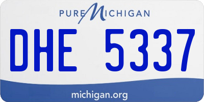 MI license plate DHE5337