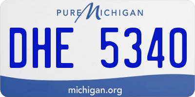MI license plate DHE5340