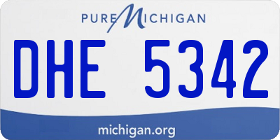 MI license plate DHE5342