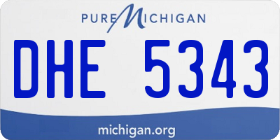 MI license plate DHE5343