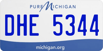 MI license plate DHE5344