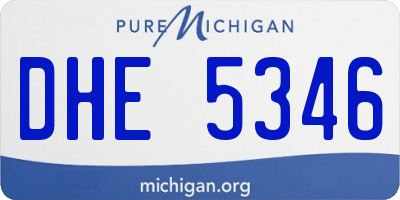 MI license plate DHE5346