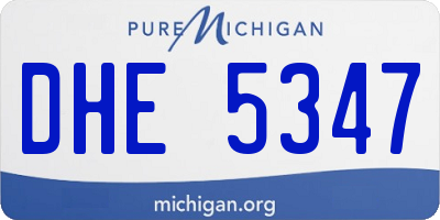 MI license plate DHE5347