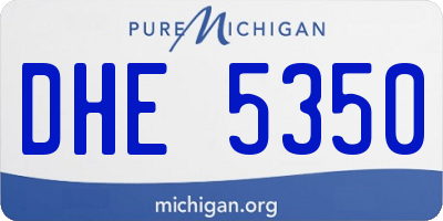 MI license plate DHE5350