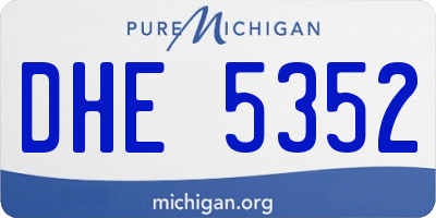 MI license plate DHE5352