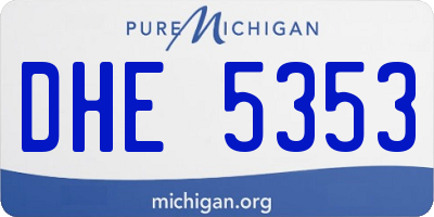 MI license plate DHE5353