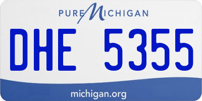 MI license plate DHE5355
