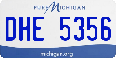 MI license plate DHE5356