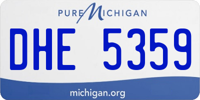 MI license plate DHE5359