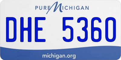 MI license plate DHE5360