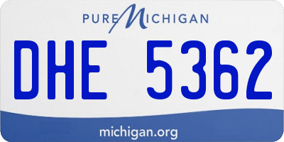 MI license plate DHE5362