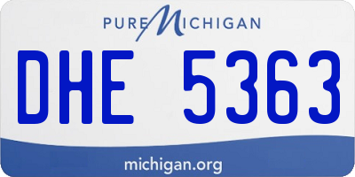 MI license plate DHE5363