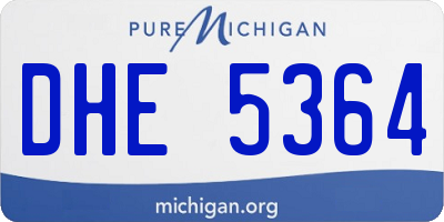 MI license plate DHE5364
