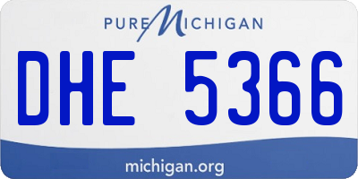 MI license plate DHE5366