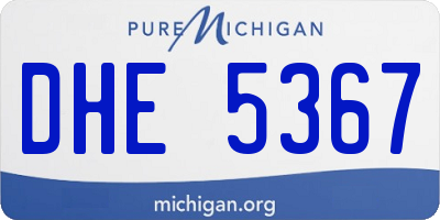 MI license plate DHE5367