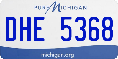 MI license plate DHE5368