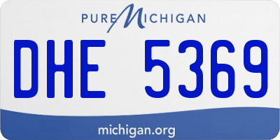 MI license plate DHE5369
