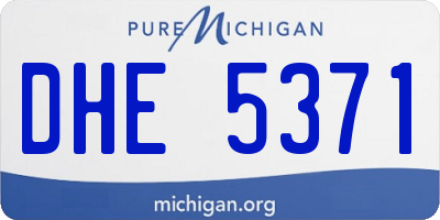 MI license plate DHE5371