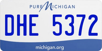 MI license plate DHE5372