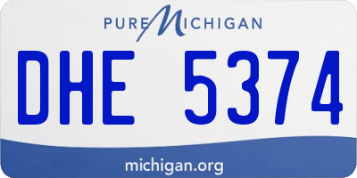 MI license plate DHE5374
