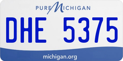 MI license plate DHE5375