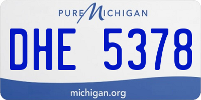 MI license plate DHE5378