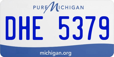 MI license plate DHE5379