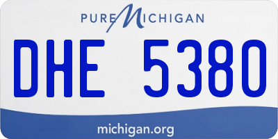 MI license plate DHE5380