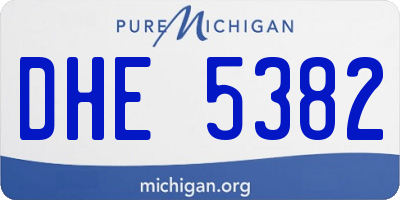 MI license plate DHE5382