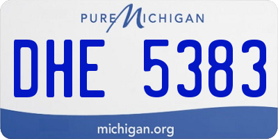MI license plate DHE5383